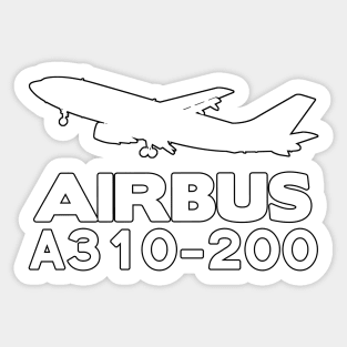 Airbus A310-200 Silhouette Print (White) Sticker